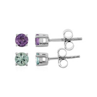 Boucles d'oreilles en argent et Améthyste