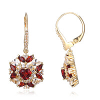 Boucles d'oreilles en argent et Grenat du Mozambique