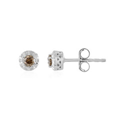 Boucles d'oreilles en argent et Diamant champagne I2
