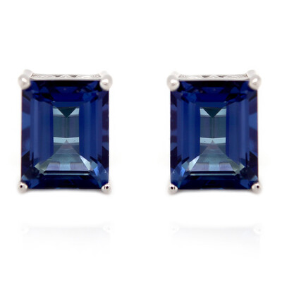 Boucles d'oreilles en argent et Topaze bleu roi