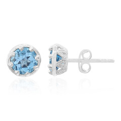 Boucles d'oreilles en argent et Topaze bleu Suisse