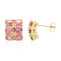 Boucles d'oreilles en or et Saphir Padparadscha non chauffé (AMAYANI)