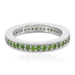 Bague en argent et Diopside de Russie