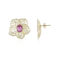 Boucles d'oreilles en or et Saphir rose de Madagascar (Ornaments by de Melo)