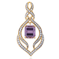 Pendentif en or et Diaspora rose (AMAYANI)