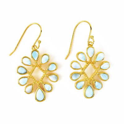 Boucles d'oreilles en argent et Larimar