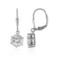 Boucles d'oreilles en argent et Topaze blanche