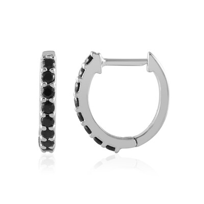Boucles d'oreilles en argent et Spinelle noir
