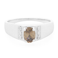 Bague pour homme en argent et Zircon cannelle