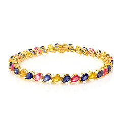 Bracelet en argent et Saphir bleu de Madagascar