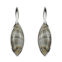 Boucles d'oreilles en argent et Silex des Monts Sainte-Croix