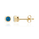 Boucles d'oreilles en or et Apatite bleu néon