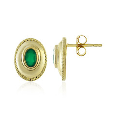 Boucles d'oreilles en argent et Agate verte