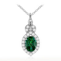 Collier en argent et Topaze vert papillon