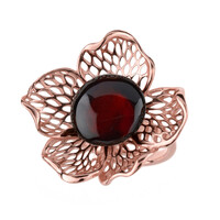 Bague en argent et Ambre cerise de la Baltique 