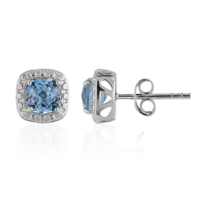 Boucles d'oreilles en argent et Topaze bleu ciel