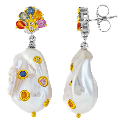 Boucles d'oreilles en argent et Perle de culture d'eau douce (Dallas Prince Designs)