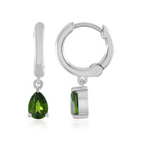Boucles d'oreilles en argent et Diopside de Russie