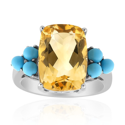 Bague en argent et Citrine