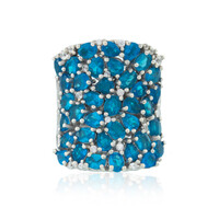 Bague en argent et Apatite bleu néon (Dallas Prince Designs)