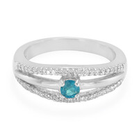 Bague en argent et Apatite bleu néon