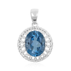 Pendentif en argent et Topaze bleu de Londres