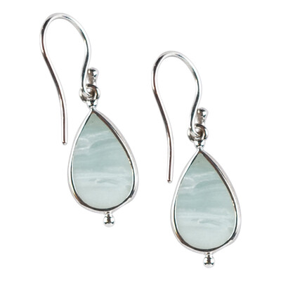 Boucles d'oreilles en argent et Calcédoine du Pacifique
