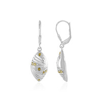 Boucles d'oreilles en argent et Diamant jaune I2