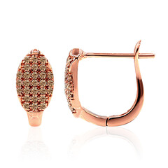 Boucles d'oreilles en or et Diamant rose de France SI1 d'Argyle 