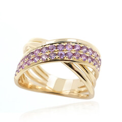 Bague en or et Saphir pourpre de Ceylan non chauffé