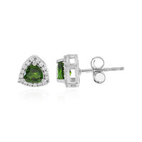 Boucles d'oreilles en argent et Diopside de Russie