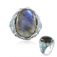 Bague en argent et Labradorite bleue de Maniry (Adela Silber)