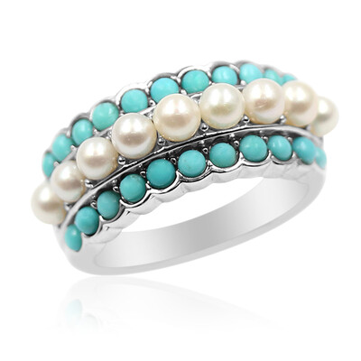 Bague en argent et Perle de culture d'eau douce (Anne Bever)