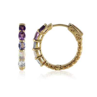 Boucles d'oreilles en argent et Améthyste