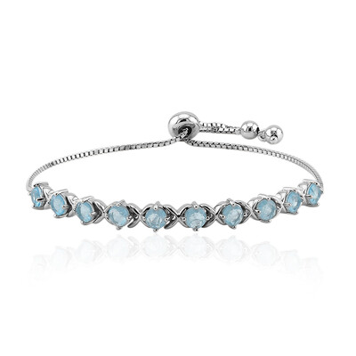 Bracelet en argent et Quartz bleu pastel