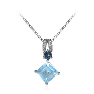 Collier en argent et Topaze bleu ciel