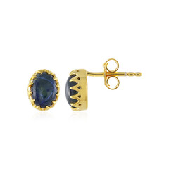 Boucles d'oreilles en argent et Saphir étoilé bleu