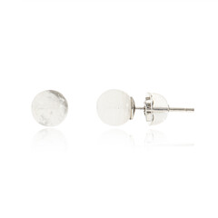 Boucles d'oreilles en argent et Labradorite blanche