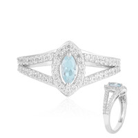 Bague en argent et Aigue-marine