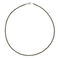 Collier en argent et Obsidienne dorée