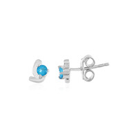 Boucles d'oreilles en argent et Apatite bleu néon