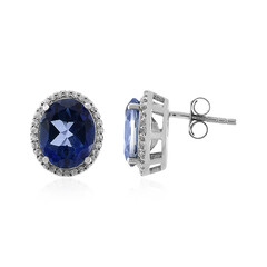 Boucles d'oreilles en argent et Topaze bleu roi