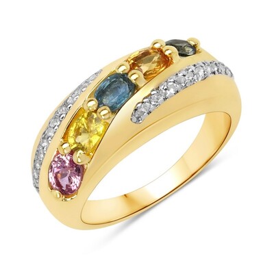 Bague en argent et Saphir vert