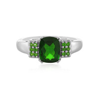 Bague en argent et Diopside de Russie