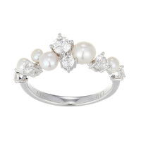 Bague en argent et Perle blanche de culture d'eau douce