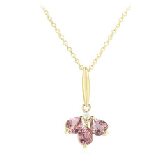 Collier en or et Saphir Padparadscha non chauffé