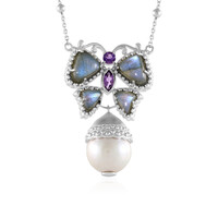 Collier en argent et Perle blanche de culture d'eau douce (Dallas Prince Designs)