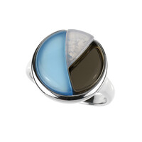 Bague en argent et Agate bleue