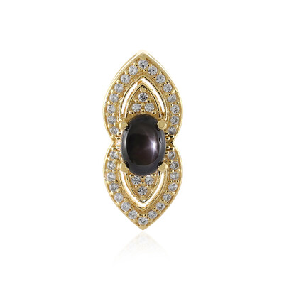 Pendentif en argent et Saphir étoilé noir