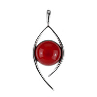 Pendentif en argent et Ambre rouge de Colombie